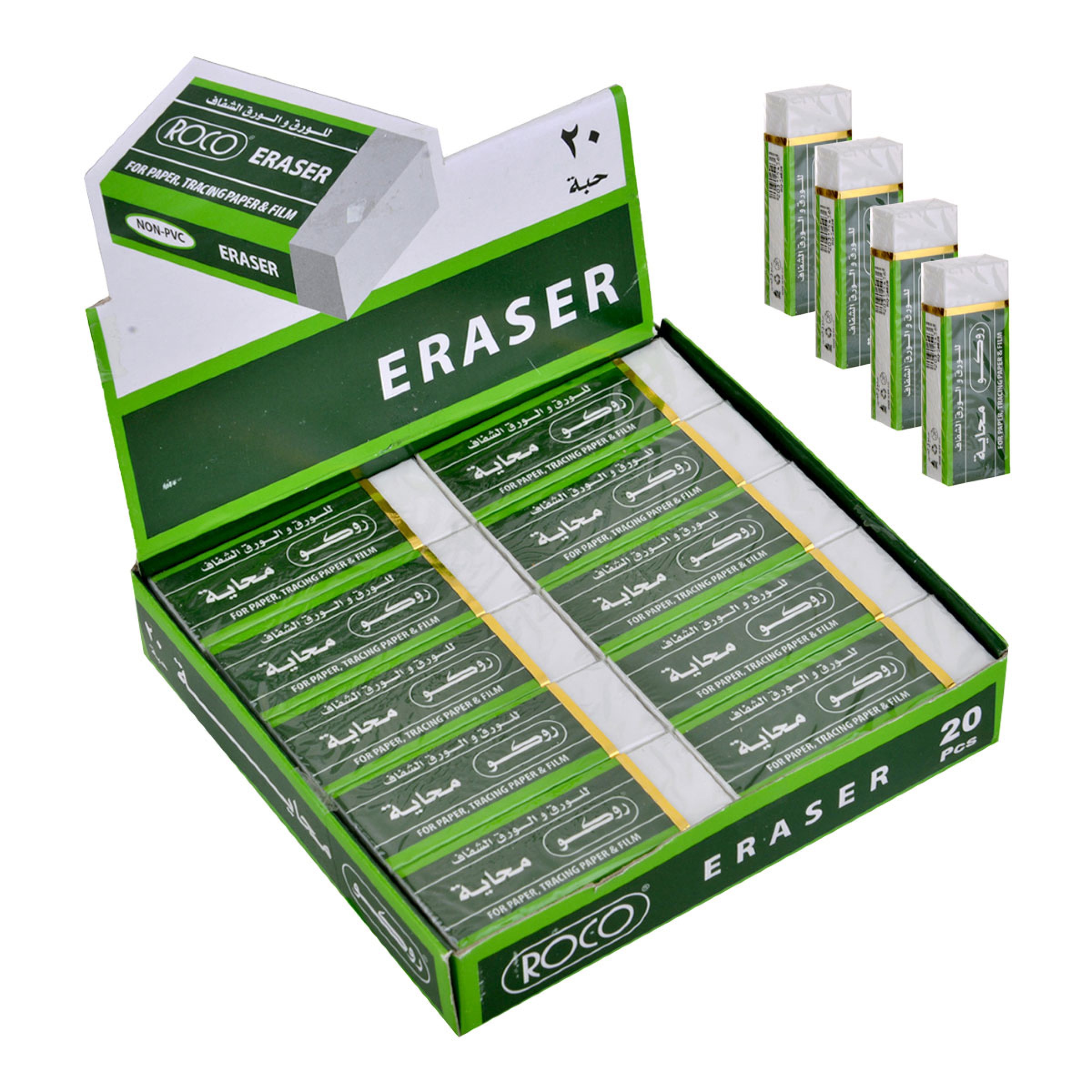 Rubber Erasers by Roco, 30 Pieces