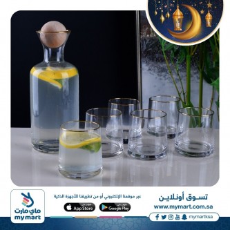 طقم جاك زجاج مع 6 كاسات رقم 15001483