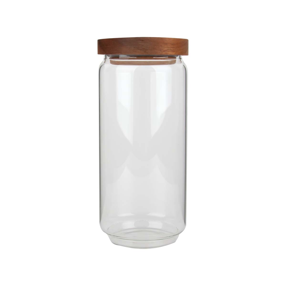 Clear glass bottle with wooden cap L0079L