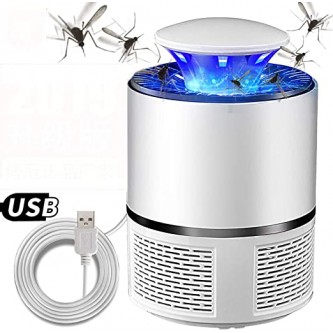 مصباح كهربائي قاتل البعوض مزود بمنفذ USB وإضاءة LED ابيض/ اسود 