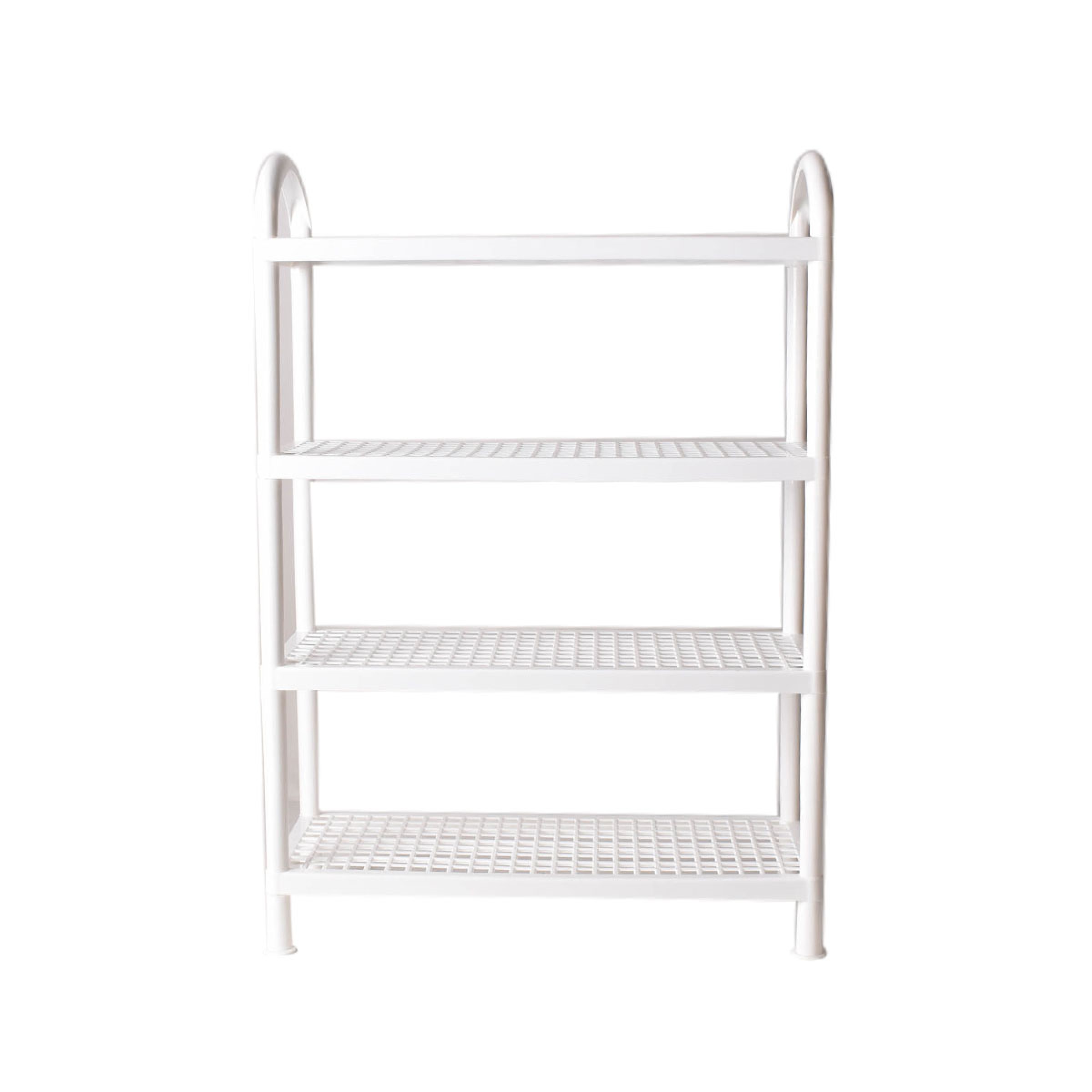 Rectangular plastic shoe rack 4 floors white