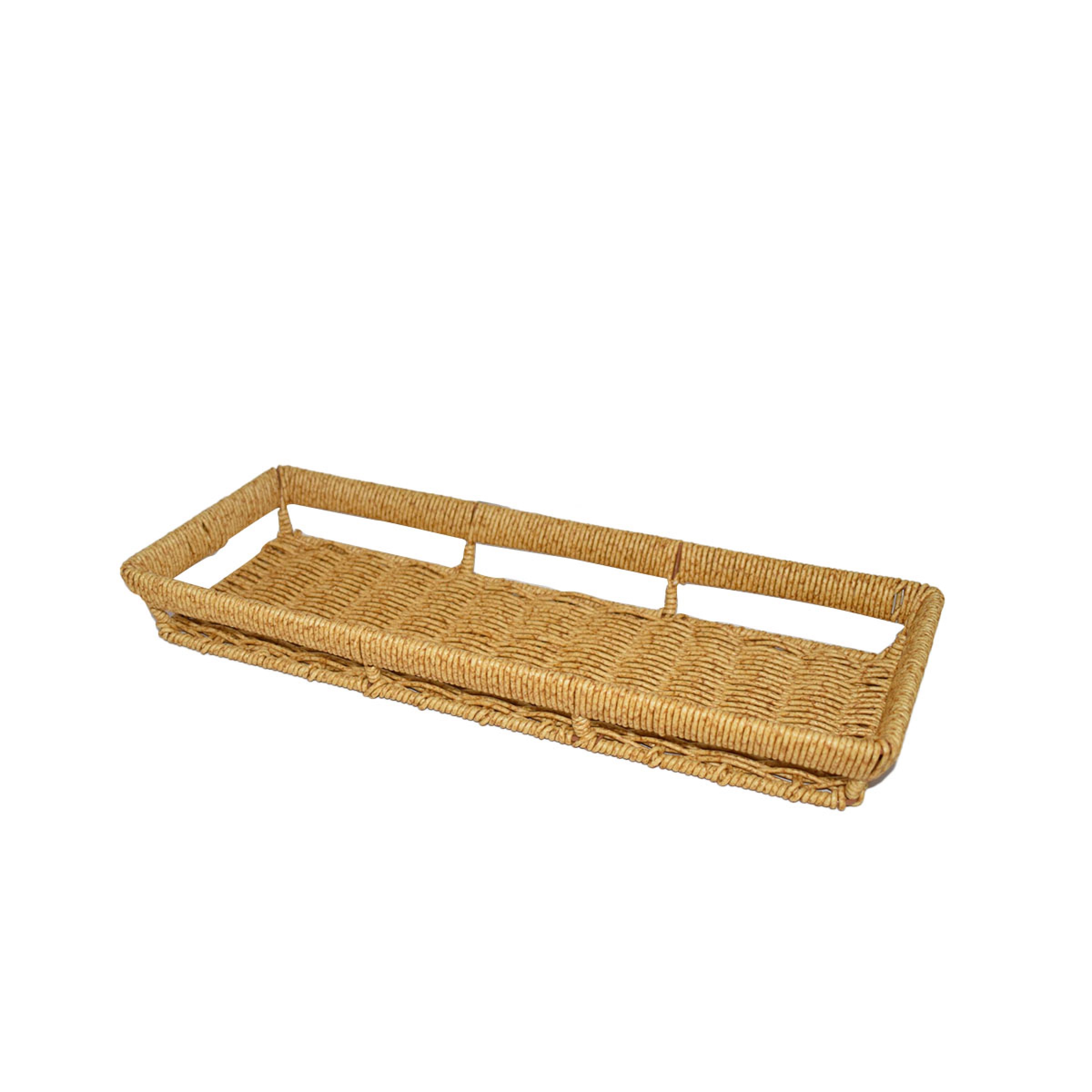 Rectangular rattan serving tray 40 × 16 × 5 cm 608625 - 608625