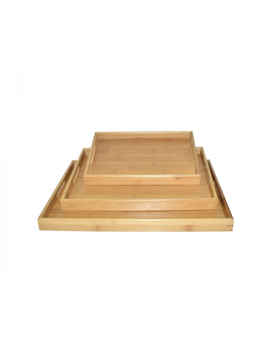 3-piece rectangular wooden serving tray set AF503115 - AF503115